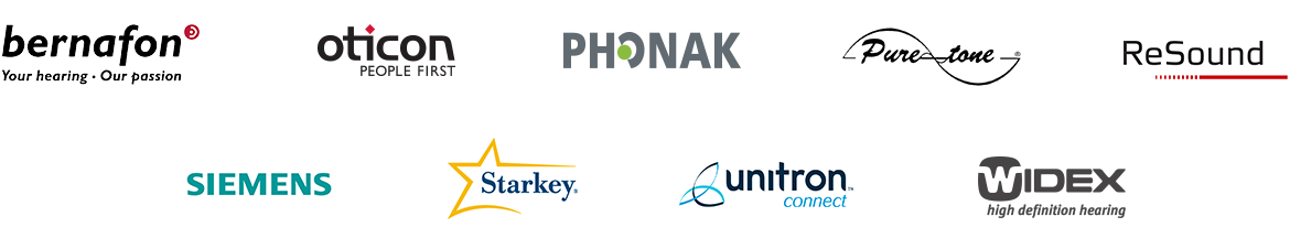 Bernafon | Oticon | Phonak | Puretone | ReSound | Siemens | Starkey | Unitron | Widex